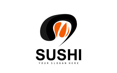 Sushi-logotyp enkel design sushi japaneseV17