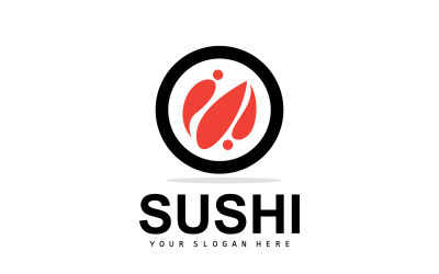 Suşi logosu basit tasarım suşi japonV9