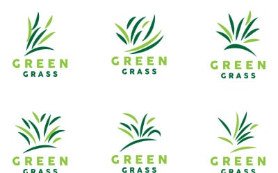 Green Grass Logo Natural Plant LeafV7