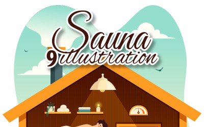 9 Illustratie van een sauna en stoomkamer