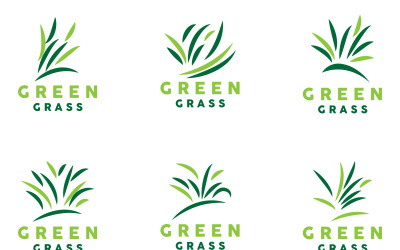 Logo d&amp;#39;herbe verte feuille de plante naturelleV7