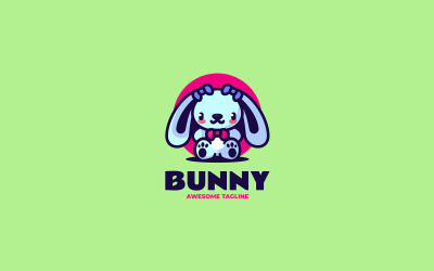 Logotipo de dibujos animados de mascota de conejito 4