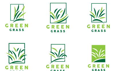 Zelená tráva Logo Přírodní rostlina ListV8