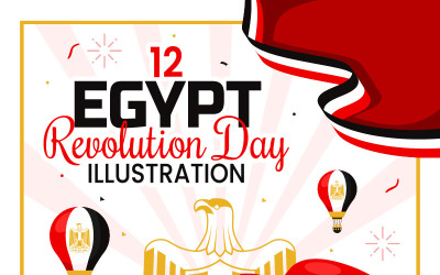12 Egyiptom forradalom napja illusztráció