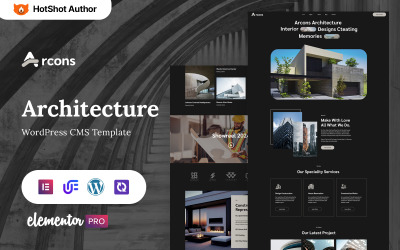 Arcons - Tema WordPress Elementor para empresa de arquitetura e construção