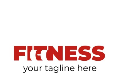 Fitness logotyp med gym utrustning symbol