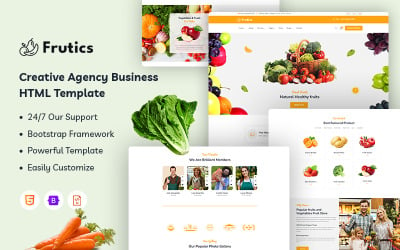 Frutics – Doğal Sağlıklı Meyveler Web Sitesi Şablonu