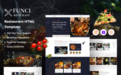 Funci – шаблон веб-сайту ресторану
