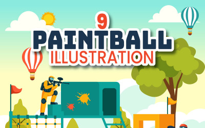 9 Paintballspelillustratie