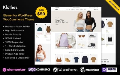 Klothes – адаптивна тема WooCommerce Elementor для моди та одягу