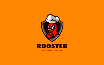 Logo del fumetto della mascotte dello chef del gallo 2