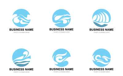 Logo Onda Spiaggia Onda Acqua VectorV8
