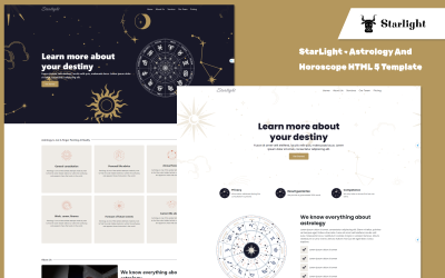 StarLight - Astrologi och horoskop HTML 5-mall