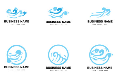Strand Welle Logo Wasserwelle VectorV10