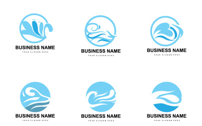 Strand Welle Logo Wasserwelle VectorV5
