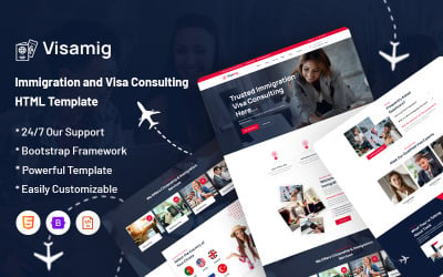 Visamig – šablona webových stránek pro imigrační a vízové poradenství