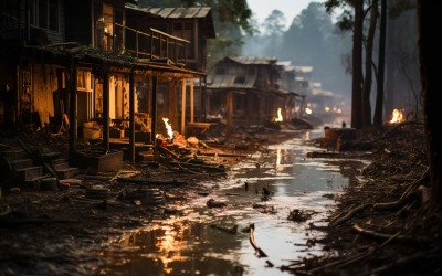 Extreme Wetterbedingungen Überschwemmungen, einige Häuser zerstört 7
