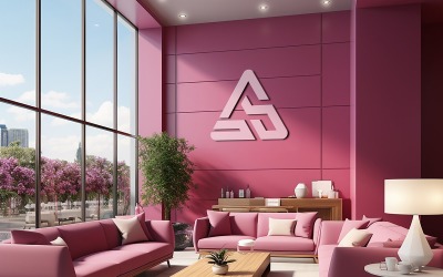 3D szoba falán beltéri logó makett bemutató