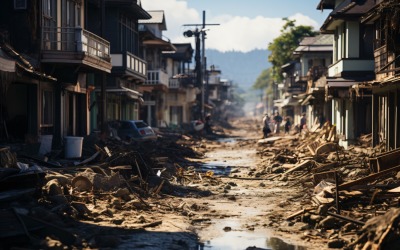 Inundações em condições climáticas extremas, algumas casas destruídas 69