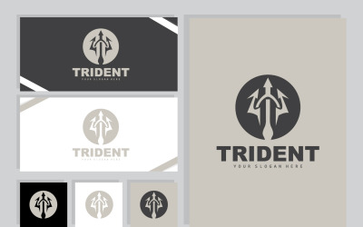 Neptuno Poseidón Tridente Logo Lanza SimpleV25