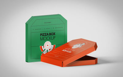 Макет PSD коробки для піци, том 14