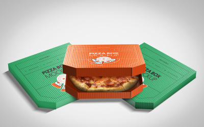 Maqueta PSD de caja de pizza Vol 12
