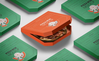 Mockup PSD della scatola della pizza Vol 13