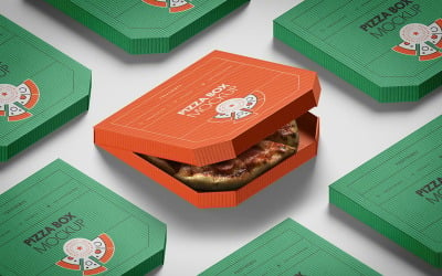 Pizza Box PSD Mockup Vol 13