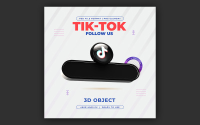 Seguici sul profilo TikTok Modello 3D Rander Ber per social media