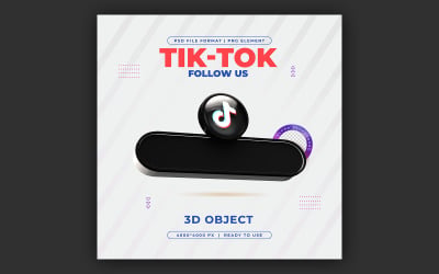 Śledź nas na profilu TikTok Media społecznościowe Szablon 3D Rander Ber