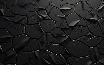 Black and gold tiles wall pattern_dark tiles wall_dark tiles pattern, abstract black tiles wall
