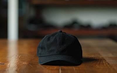 Blank cap_black cap_blank black cap_blank cap on the table_black cap on the wood