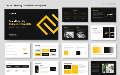 Brand Guidelines Template and Minimalist corporate brand identity guide template