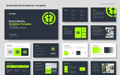 Brand guidelines template and landscape logo brand manual layout design ...