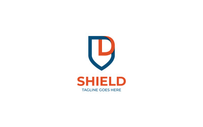 D Shield Logo-Vorlagendesign