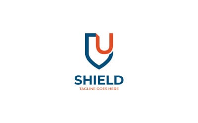 Design de modelo de logotipo U Shield