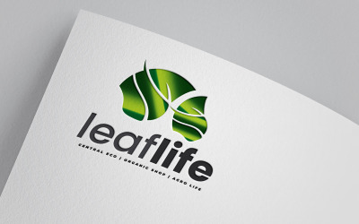 Ekologisk logotyp för färska bladlandskap