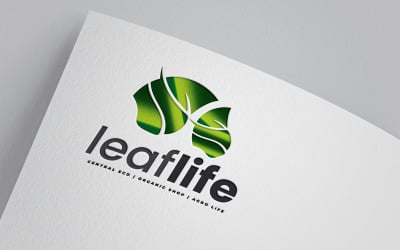 Logotipo De Paisagem De Folhas Frescas Orgânicas