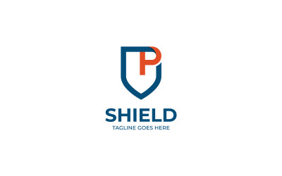 P Shield Logo Template Design
