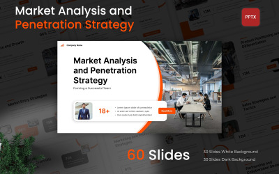 Plantilla de PowerPoint - análisis de mercado y estrategia de penetración
