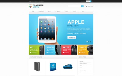 电脑商店ZenCart模板