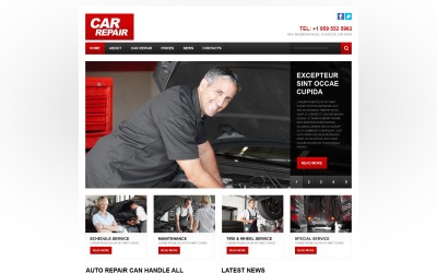 Modelo de site responsivo para conserto de automóveis