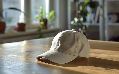 Blank cap on the table_cap design on table_blank cap mockup_blank fashion cap