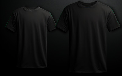 Blank T-shirt design_black T-shirt on the black