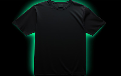 Pusta koszulka na neonowym świetle_wisząca czarna koszulka na neonowym świetle