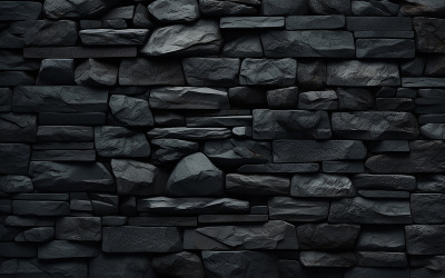 Ciemna teksturowana ściana kamienna_czarny teksturowany wzór kamiennej ściany_ciemny teksturowany wzór kamiennej ściany