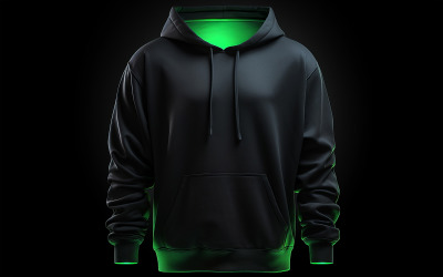 Erkekler için boş kapüşonlu sweatshirt maketi_neon aksiyonlu boş kapüşonlu model