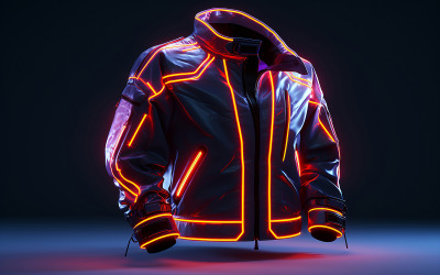 Hängende Blankojacke für Herren_Premium Blankojacke_Mockup einer Blankojacke für Herren mit Neon-Action