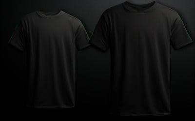 Leeres T-Shirt-Design_schwarzes T-Shirt auf dem schwarzen
