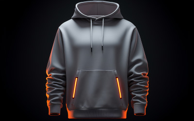 Men&#039;s blank hoodie mockup_hanging blank hoodie on the neon action_premium blank hoodie